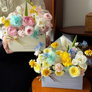 Flower Gift Boxes, 5 Pack Paper Envelope Bouquet Boxes for Mothers Day, DIY Floral Arrangements, Romantic Flower Gifts, Florists, Flower Shops, Decorative