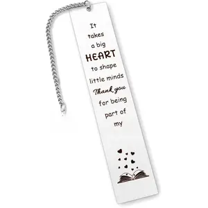 Teacher Appreciation Gifts for Women Reading Lovers Metal Bookmark Book Accessories It Takes A Big Heart to Shape Little Minds Thank You Birthday Christmas Valentines Day Graduation Gifts for Teachers