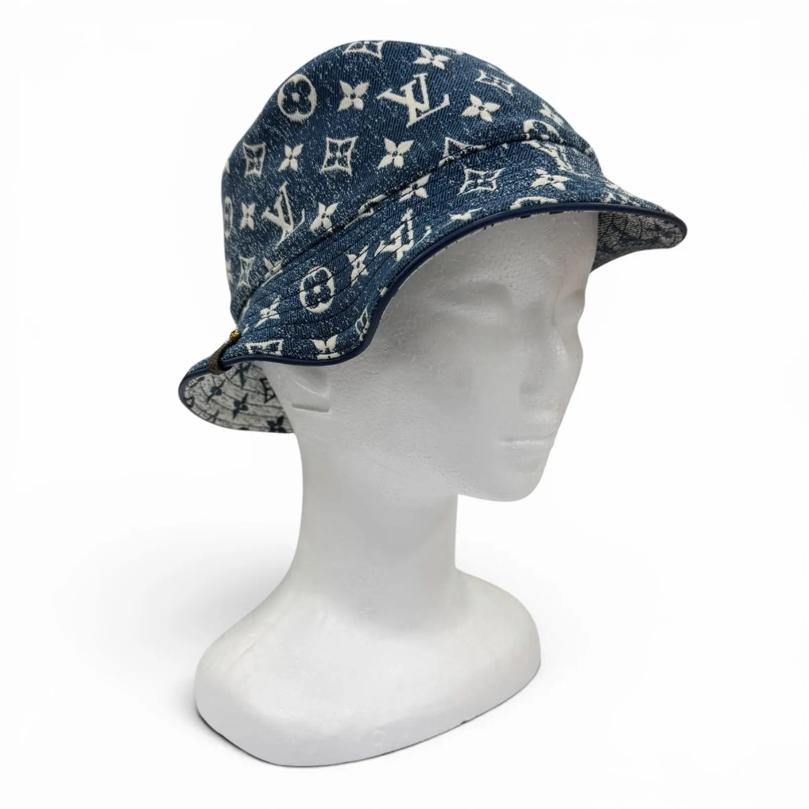Pre-owned Louis Vuitton Nylon Small Leather Goods Monogram Denim Hat