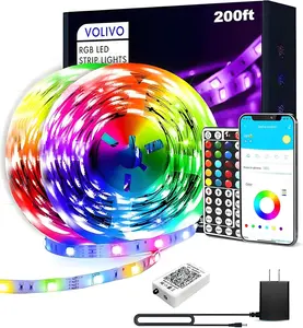 LED Strip Lights for Bedroom 200ft, Smart Bluetooth RGB Light Strips with App Control & Music Sync, Color Changing LED Lights for Room, Home, Party Decor