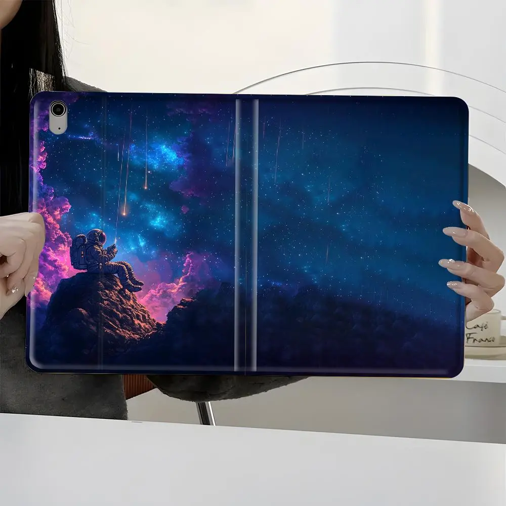 Dreamy Space Astronaut iPad Book-Style Case for iPad Pro 2022 2021 2020 2019, Full Protection and Pen Slot for Office and School Use, Perfect Gift for Family and Friends