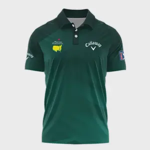 Shop the Stylish Masters Tournament Dark Green Gradient Golf Polo Shirt for Men by Callaway - Perfect for Golf Enthusiasts!