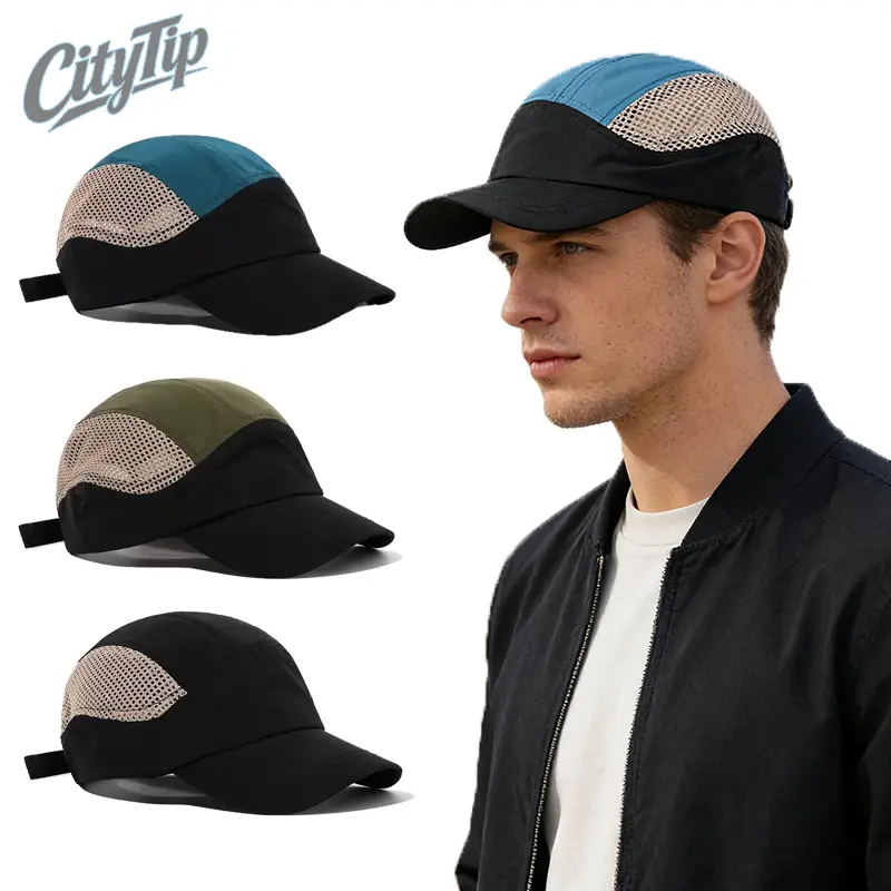Unisex Adjustable Breathable Curvebrim Short Brim Mesh Trucker Cap, Low Profile Dad Hat Snapback for Outdoors & Hiphop Dancing, Outfits
