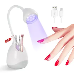 SAVILAND Mini Nail LED Lamp - Flexible Rotatable USB Nail Dryer for Curing Gel Polish with Securing Clip