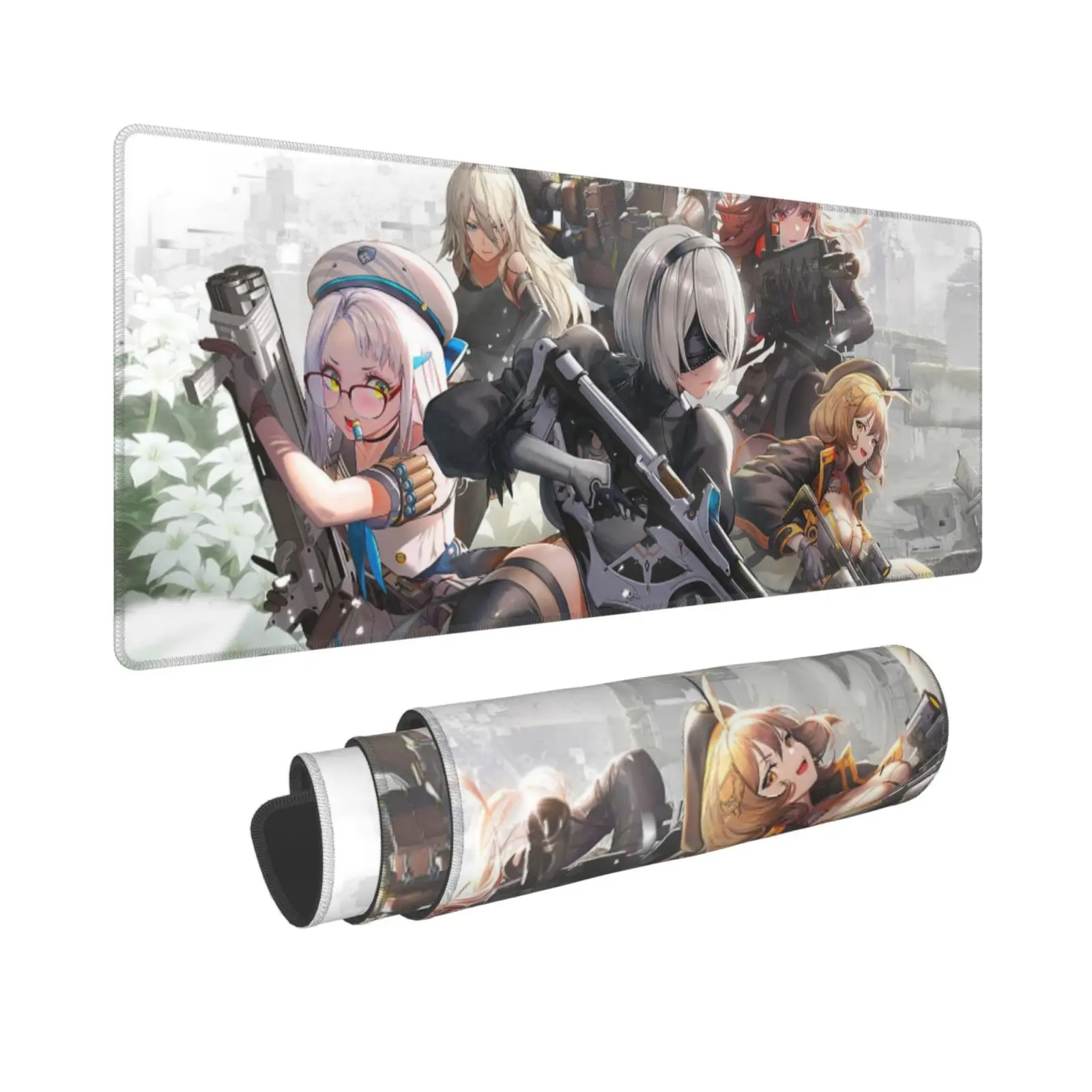 Goddess of Victory: Nikke Extended Computer Mouse Pad - 11.8x31.5in Polyester Fabric Anime Gaming Desk Mat for Keyboard, Mouse, All Computers
