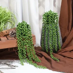 Artificial Hanging Plant, 2 Counts Faux Hanging Plant, Decorative Plant Trailing Succulents for Home Living Room Bedroom Garden, Home Decor Supplies