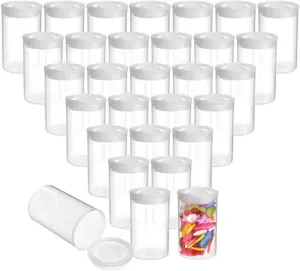 Juvale Film Canisters with Caps - 30-Count, 35Mm, Clear - Plastic Cylinders with Lids - Clear Film Containers for Small Accessories