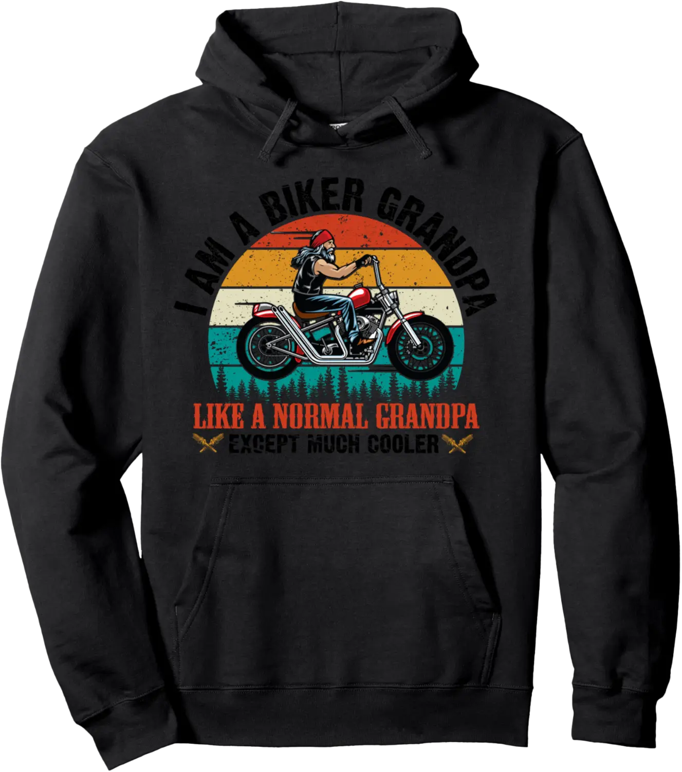 I Am A Biker Grandpa Like A Normal Grandpa Except Much Coole Pullover Hoodie - Michaelapa Shop 96B0DTZT83QP
