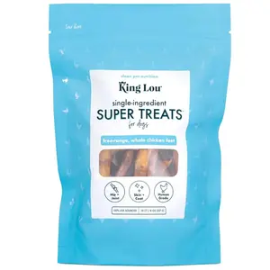 King Lou Pets Whole Chicken Feet for Dogs Dehydrated Dental Treats with Collagen Glucosamine Chondroitin for Hip Joints 10 Count USA Made