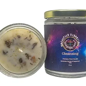 Cleansing Parasoy Wax Candle | Get Rid of Negativity & Purify | Made with Herbs & Essential Oiils | Hoodoo, Voodoo, Wicca, Pagan