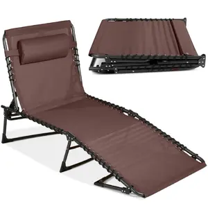 Best Choice Products Patio Chaise Lounge Chair, Outdoor Portable Adjustable Pool Recliner w/ Pillow