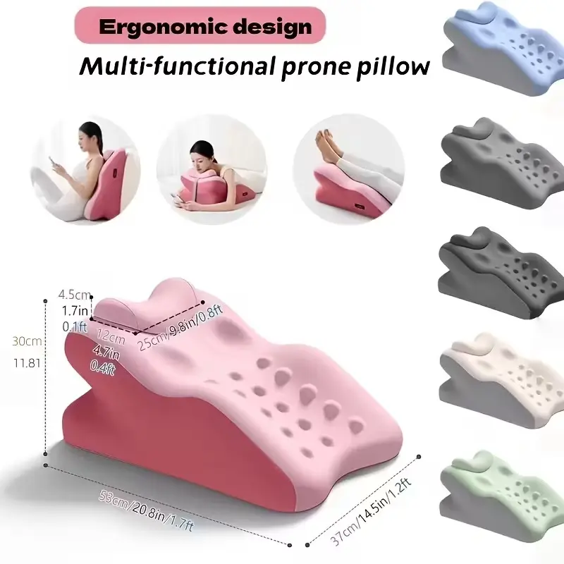 Ergonomic Memory Foam Pillow Multi-Purpose Backrest Leaning Lying Pillow Neck & Shoulder Support Removable Washable Pillowcase Suitable for Sleeping Reading Working Birthday Gift