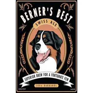 1PCS Berner's Best Swiss Ale Dog Diamond Painting DIY Craft Kit for Home Decor with Full Drill Rhinest