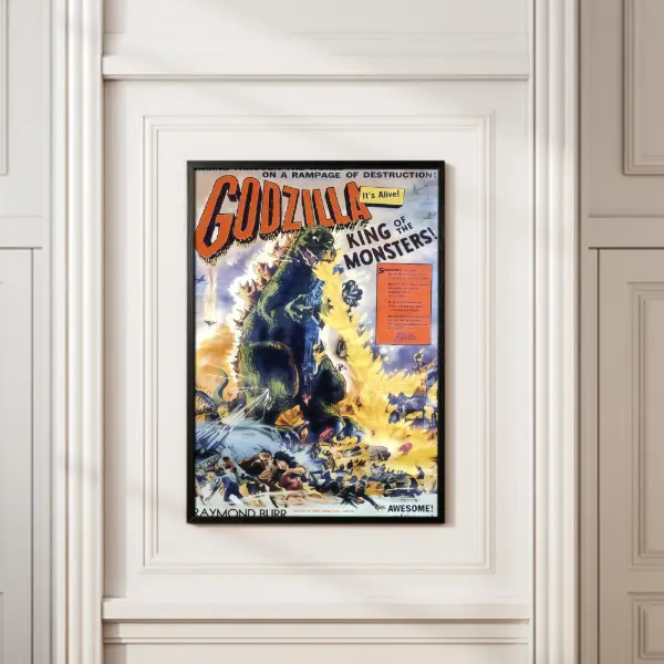 Godzilla, King of the Monsters! 1956 Classic Art Poster - Home Decor, Room Decoration Decor for Home Supplies