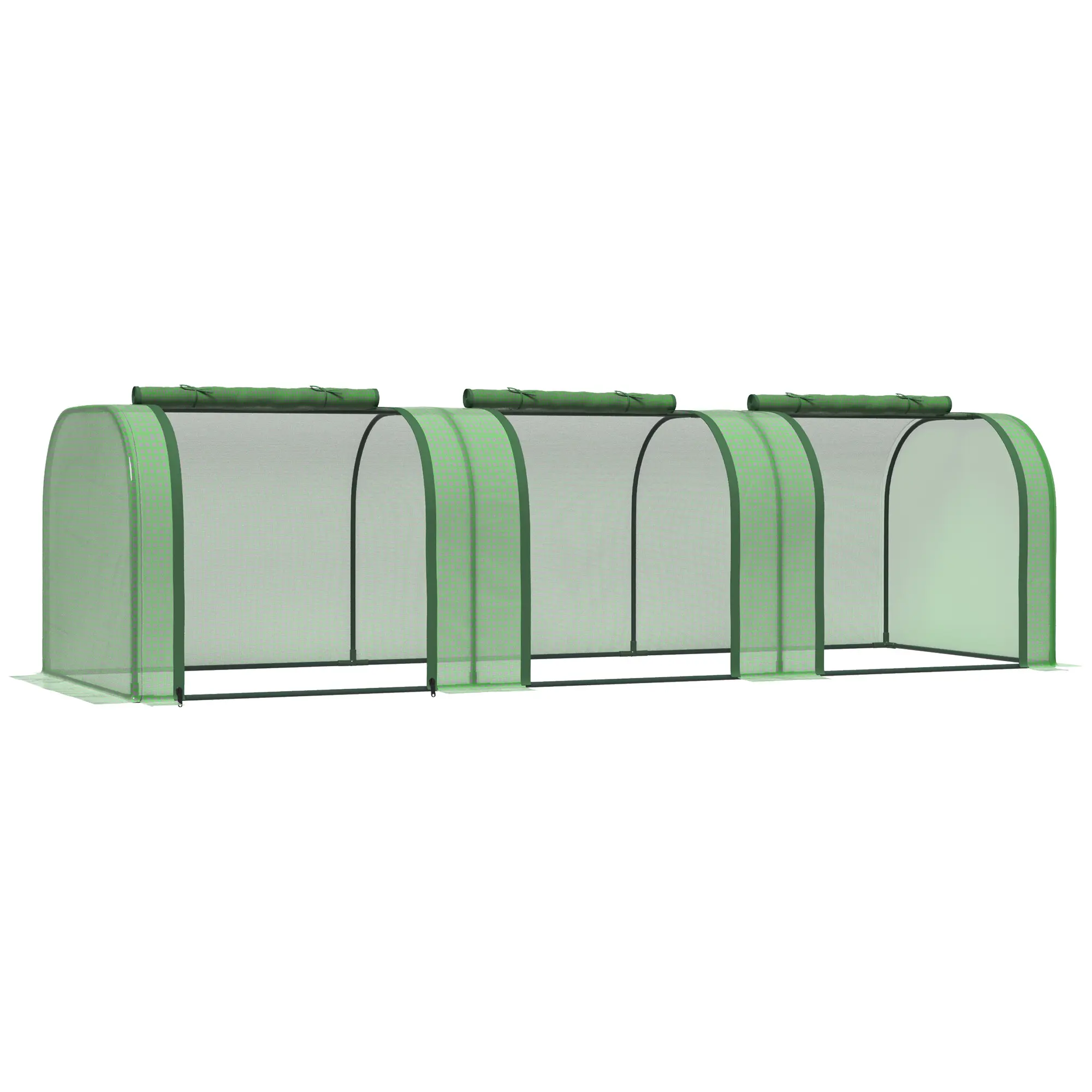 10'x3'x2.5' Compact Lightweight Mini Greenhouse for Gardens, Plastic Weather-Resistant Outdoor Structure with Roll-Up Zipper Door, UV-Blocking Waterproof Cover, Steel Frame for Increased Stability, Green, Weatherproof