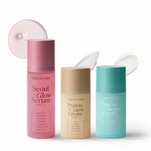 Velvet Code Glow & Barrier Trio – Seoul Glow Serum + Marine Biome Cream + Protein Layer Cream