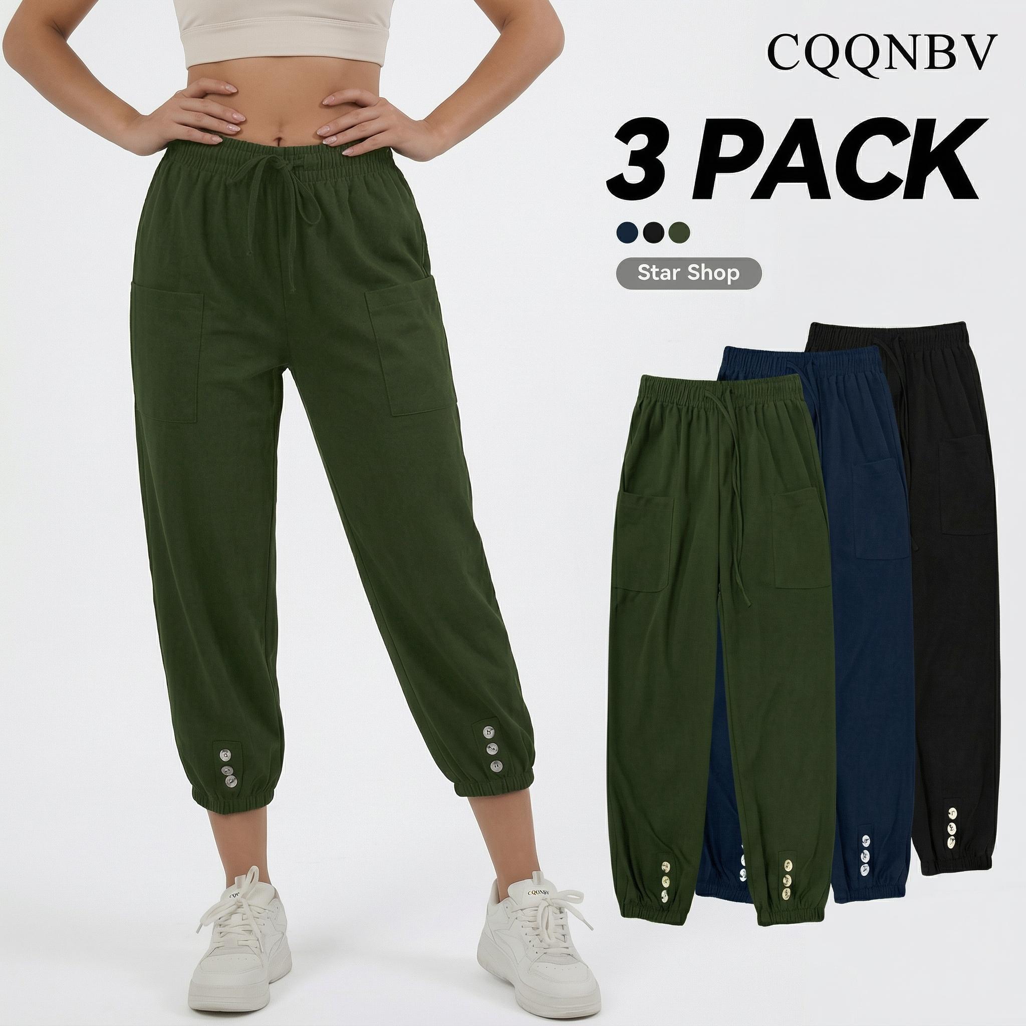 CQQNBV Women’s High Waisted Jogger Pants with Pockets – Lightweight Breathable Athletic Cargo Sweatpants, Tapered Leg Comfy Lounge Pants for Workout, Running, Travel, Casual Daily Wear