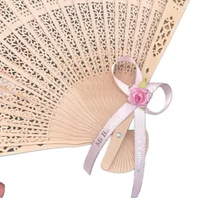 12pcs Wooden Hand Fan with personalized Ribbons, Quinceañera, Bautizo,Bodawith Custom Ribbon and Lace Design Perfect for XV Anos Celebrations