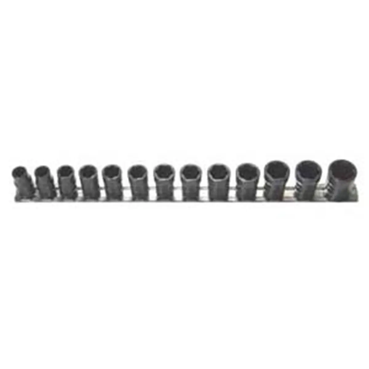 H.B. Products TRTSCS2513B 13-Piece Combination Turbo Socket Set for Mechanics - 0.25 Drive, Socket Rail, Tapered Helical Design with Helical Teeth, 4.5mm Grip Increase for Damaged Fasteners, TS2545