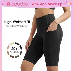 ODODOS ODCLOUD 10" Women's High Waist Lounge Yoga Shorts with Pockets, Buttery Soft Biker Shorts