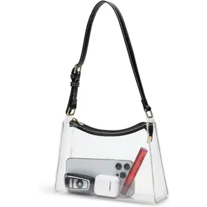 Clear Bag for Stadium Events - Adjustable Strap Clear Shoulder Bag for Concerts & Sports, Game Day Approved