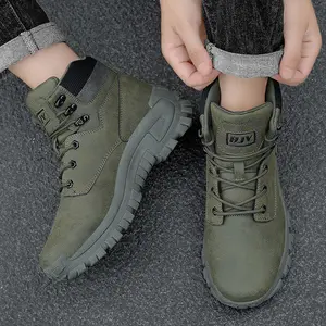 5.AA Male High-Top Outdoor Hiking Shoes, Anti-Skid, Wear-Resistant, Lightweight, Breathable Tactical Desert Jungle Boots, Ideal for Hiking, Camping, Rock Climbing