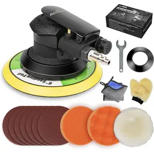 6 Inches Air Random Orbital Sander, Pneumatic Palm Car Sanders For Wood Polisher Metal, Auto Body Work, Da Sanders, Dual-action Sander
