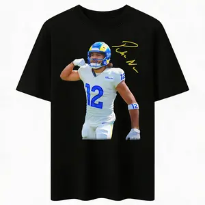 Puka Nacua 12 Oversized Graphic Tee 100% Cotton Premium Los Angeles Football Streetwear T-Shirt LA Rams Fan Gear Vintage Sporty Unisex Top
