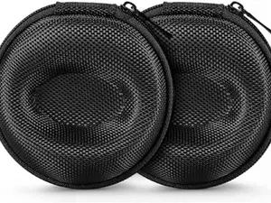 Pack of 2 Zipper Travel Watch Cases Single Watch Storage Boxes for Wristwatches and Smart Watches up to 50mm (Black)