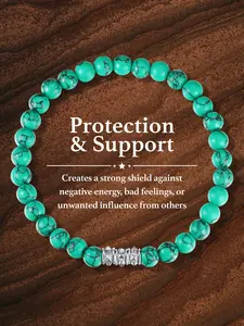 Handmade Imitated Turquoise Bracelet, Elegant Beaded Jewelry, Unisex Fashion Accessory, Perfect Gift for Meditation and Energy Healing