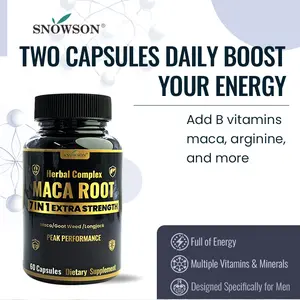 SNOWSON 7 in 1 Maca Root Extra Strength- 7 Herbal Extras  in 1-Horny Goat Weed/Milk Thistle-Healthcare Dietary Supplement Edible Fitness maca