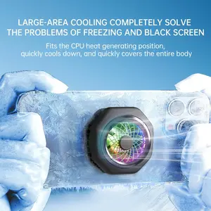 Magnetic Cell Phone Cooler for Gaming, MobilePhone Cooling Fan with Clip, Portable RGB Radiatorfor iPhone MagSafe Series/Android/iPad,Gaming/Streaming/Photography