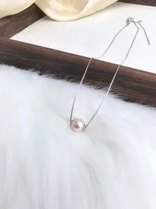 Freshwater seedless pearl LULUTONG necklace 18" s925 chain Necklace Adjustalbe Chain Necklace Pearl  Size:7-9mm