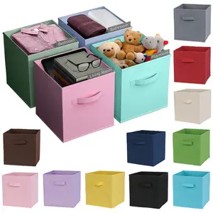 Foldable Fabric Storage Cubes Drawer For Closet And Toys Storage Home Supplies Clothing Underwear Storage box Organiser Collapsible