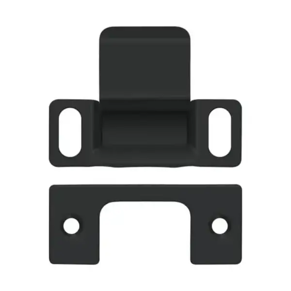 Deltana SP2751U19 Steel Adjustable Cup Lock Strike Plate for Locks, 2-3/4" x 1-1/4", Black Painted Dust Cup Component, Easy to Maintain