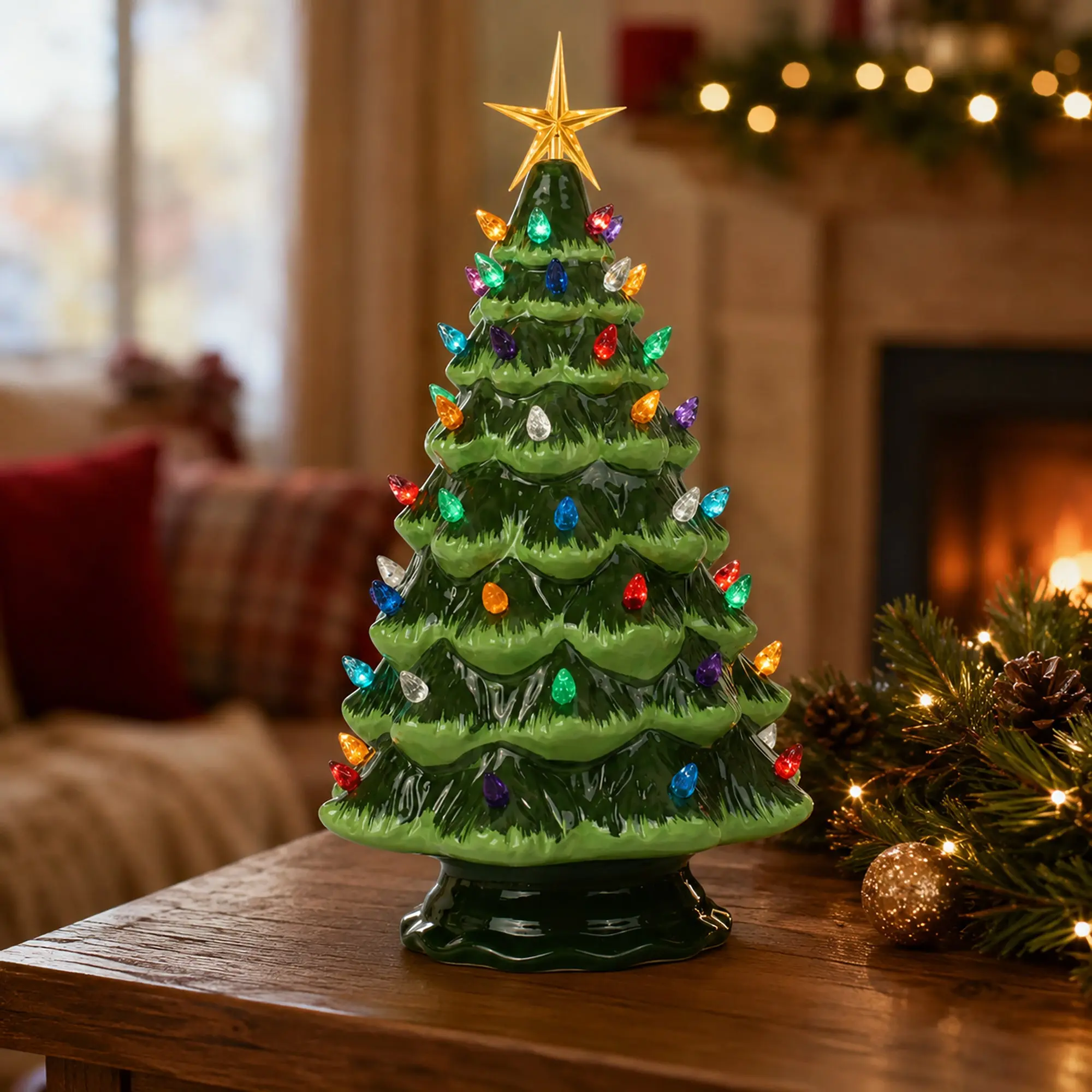Green Ceramic Christmas Tree - Large Green Ceramic Christmas Tree - Large