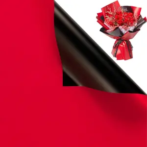 20 Sheets Flower Wrapping Paper Flower Bouquet  Florist Wrap Paper Bouquet Supplies for DIY Crafts Flower Wrapping  Packaging,Black Red