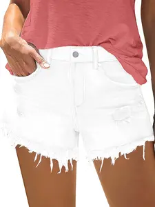 QIYSVER Women's Cut Off Denim Jean Shorts Ripped Distressed