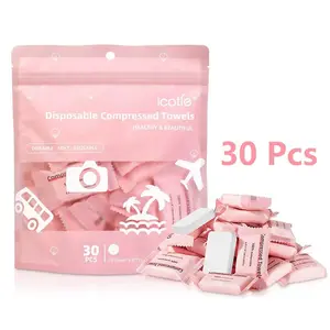 Disposable Face Towels 30 Pack - Compressed Portable Towels for Travel, Camping, Hiking; Quick-Dry & Absorbent for Gym, Picnic, On-the-Go Cleansing