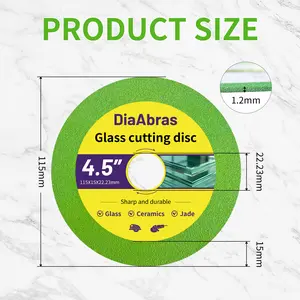 Diamond Cutting Blade for Glass Tile Ceramic Wine Bottle Jade Marble Stone Cutting Disc Angle Grinder Saw Blade Dry Wet Cutting Wheel Precision Sharp Durable Abrasive Disc for Ceramic Tile Glass Bottle Stone Jade Cutting Machine Tool Blade