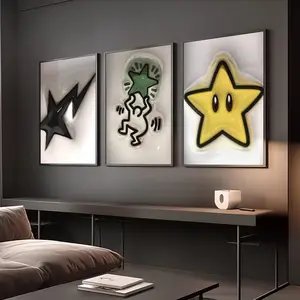 Set of 3 Urban Man Room Decor; Hypebeast Star Wall Art
