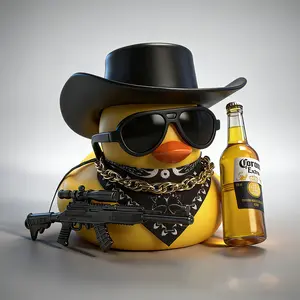 Patito Vaquero(need to assemble)-cowboy rubber duck: cool cartoon car Duck Decoration ,jeep ducking,1 Piece