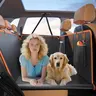 MIXJOY Dog Car Back Seat Extender & Seat Cover, Hard-Bottom 4-Layer Leakproof Defense Fabric Pet Bed for Cars, SUVs, Trucks, 40% More Space, 52"w × 24.8"l, Supports Up to 400lbs