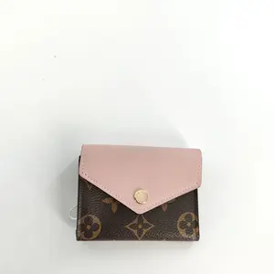 Pre-owned Louis Vuitton Canvas Small Leather Goods Monogram Zoe Wallet Rose Ballerine JQ0016