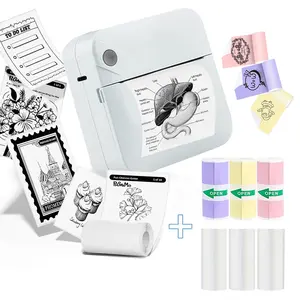 Mini Portable Wireless Thermal Printer, Thermal Label Printer, Handheld Sticker Maker for DIY Learning Notes & Images, Compact Design for Easy Carrying