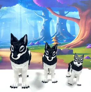 3pcs Articulated Wolf, 3D Printed Small Medium Large Wolf, Executive Desk Toy, Fidget ADHD/Autism Toy Set Decor Magical