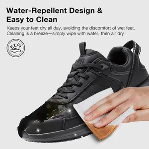 SPlEZ Chef Slip-On Safety Shoes-Waterproof, Oil & SlipResistant with All-Day Support（310）