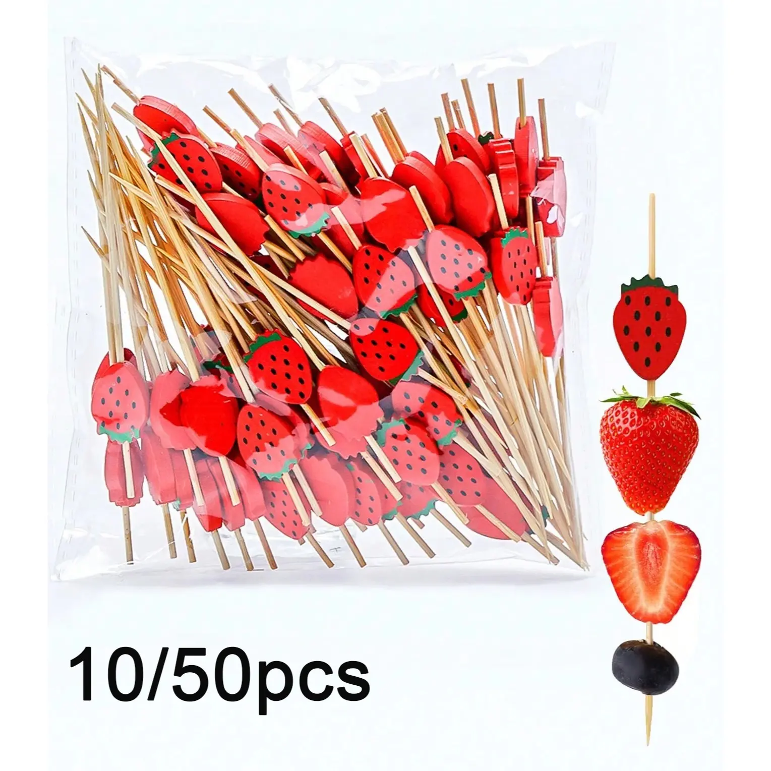 Cute Creative Strawberry Picks, Perfect for Cake Decoration, Birthday Cake Toppers, Desserts, Salads, Sandwiches, Hotel, Restaurant, Party Use