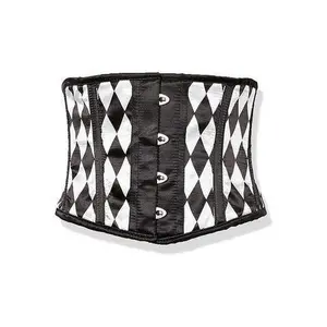 Lavish Black & White Diamond Waist Cincher Corset