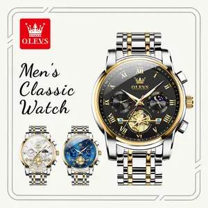 OLEVS 2859 Men's Luxury Quartz Watch, Luminous Waterproof Classic Fashion Wristwatch